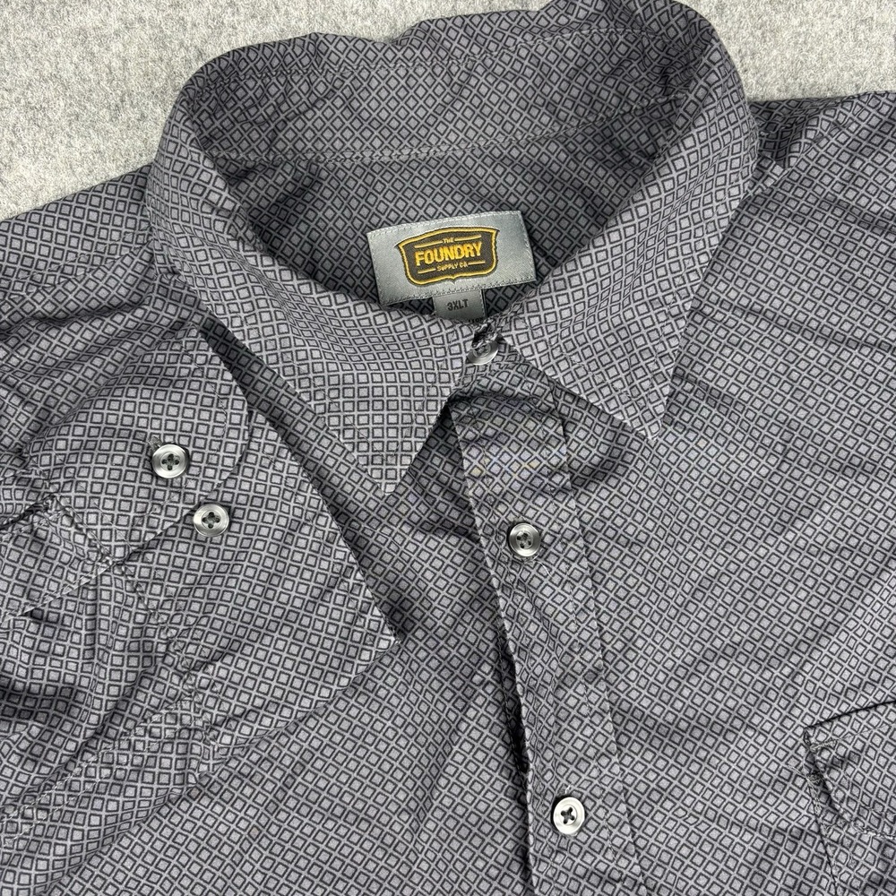 The Foundry Supply Co Shirt Mens 3XLT Geometric Long Sleeve Western Big And Tall